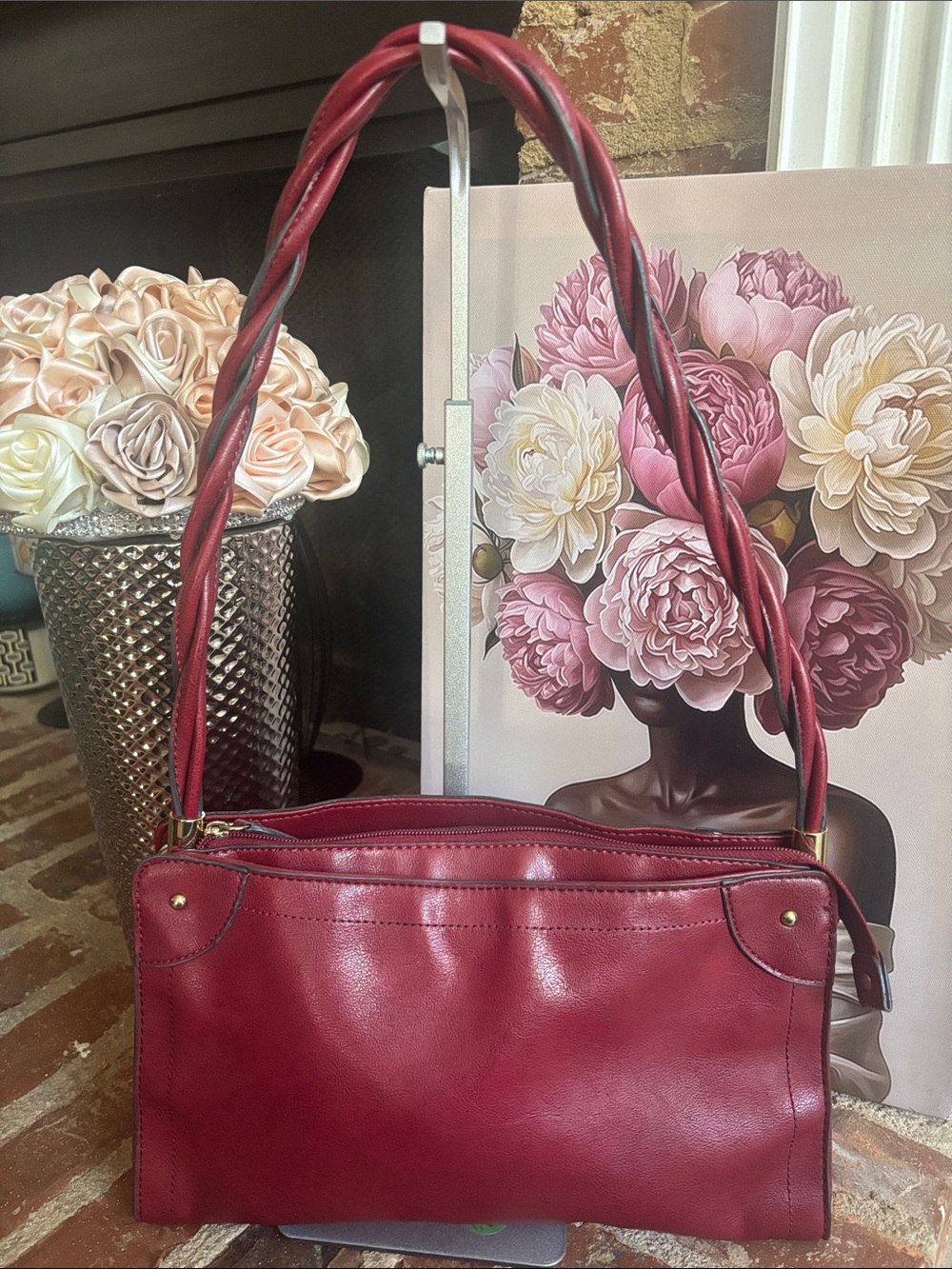 Relic Red Leather Shoulder Bag